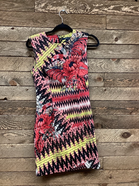 French Connection Dresses & Skirts - French Connection Coral, Black & Yellow Floral Zigzag Mini Dress